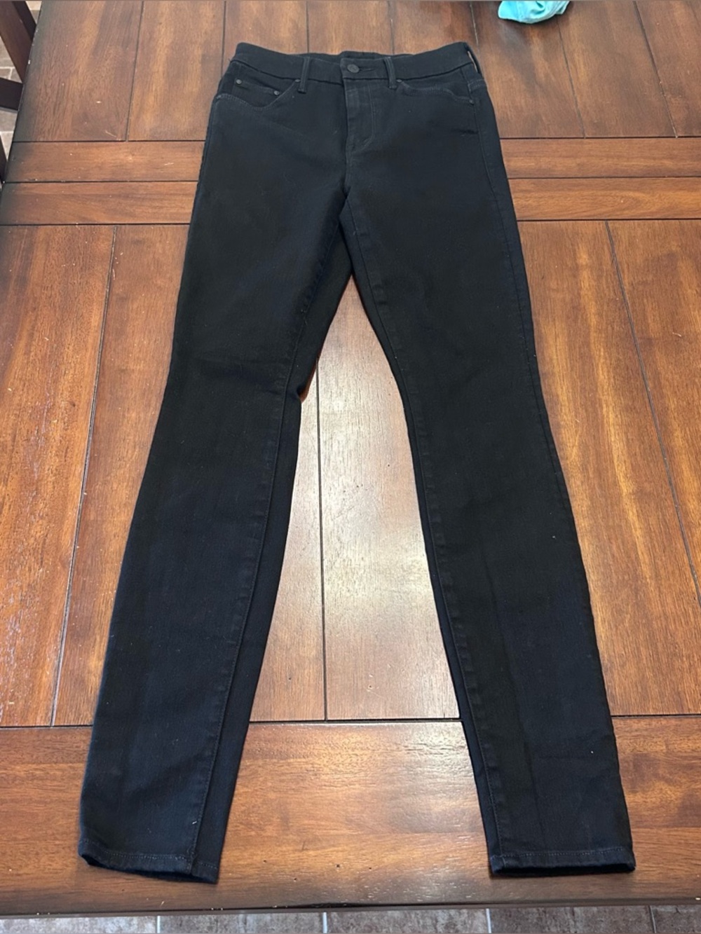 MOTHER High Waisted Looker Skimp In Lasting Impression Black